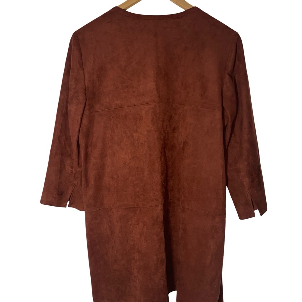 Chico's Rust Brown Open Front Jacket With Zipper … - image 3